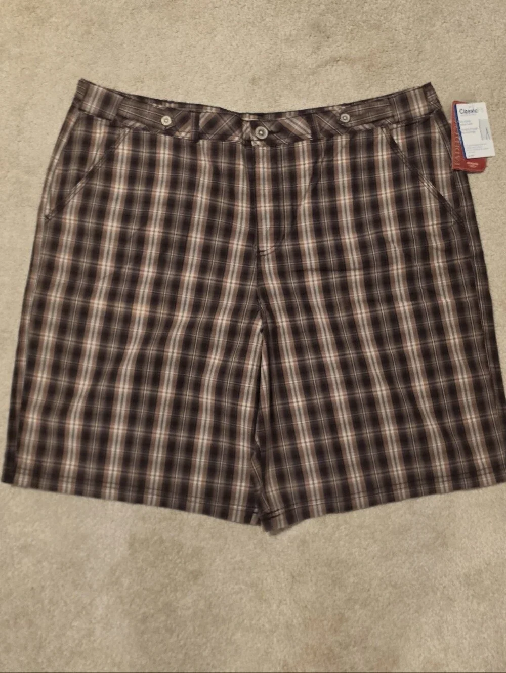 Faded Glory Originals Women’s Plaid Casual Shorts in Brown 18